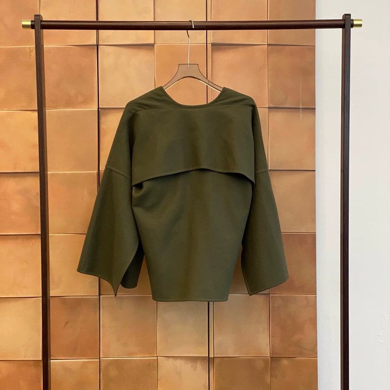 Loewe Loewe Green belt logo wool cloak coat Size XXS / US 00 / IT 34 - 3 Thumbnail