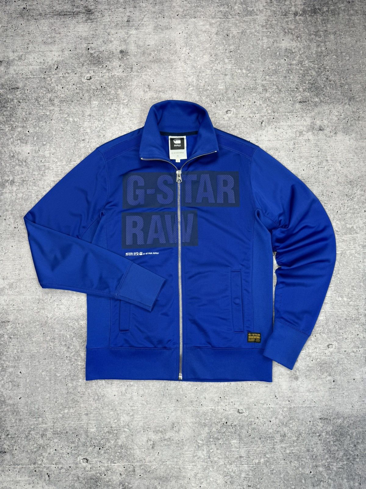 Vintage G-Star Raw Blue Big Logo Y2K Full Zip Sweatshirt
