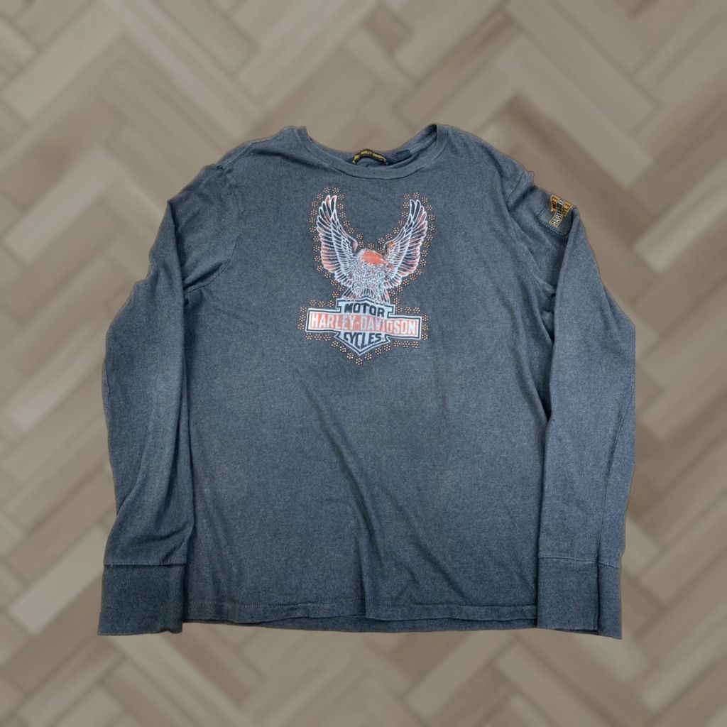 Harley Davidson Harley Davidson Long Sleeve Shirt Womens 2XL Gray Casual Motorcycle Biker 10011 Size XXL / US 16-18 / IT 52-54 - 1 Thumbnail