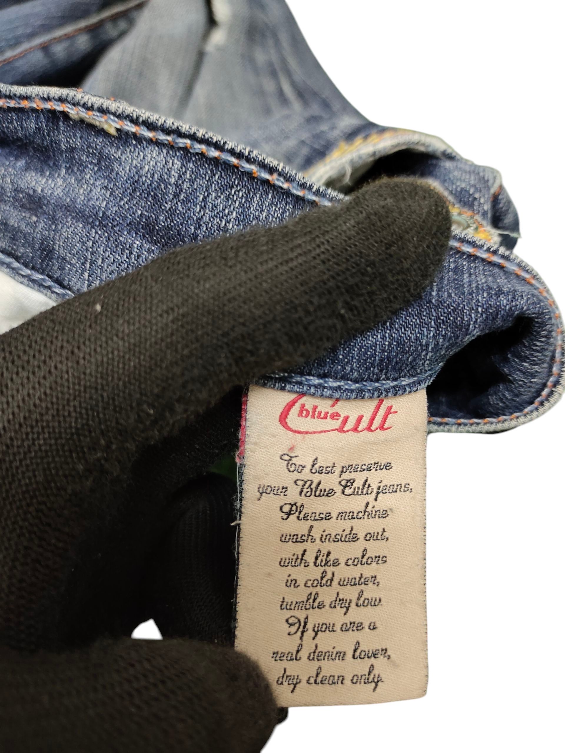 Hysteric Glamour Flare Jeans Blue Cult Clawmark Distress Bootcut Low Rise Y2k Size 26" / US 2 / IT 38 - 11 Thumbnail