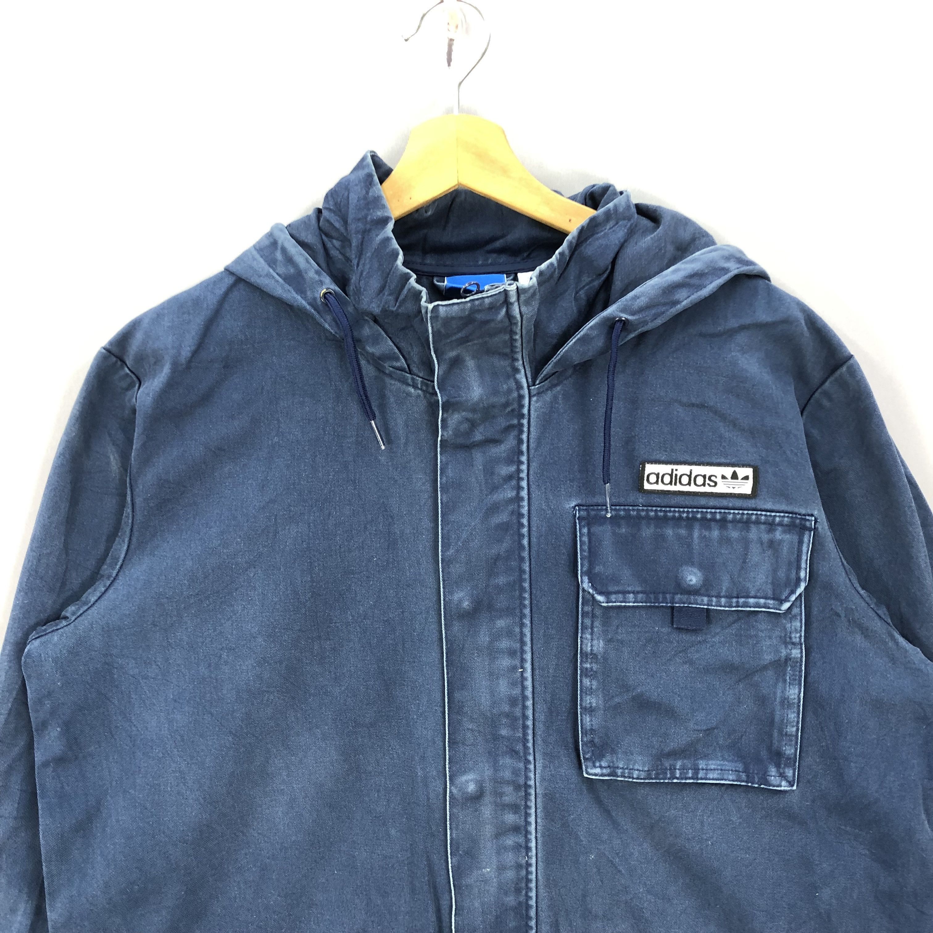 Adidas Vintage Y2K Adidas Chore Hoodie Long Trench Jackets Size US L / EU 52-54 / 3 - 2 Thumbnail