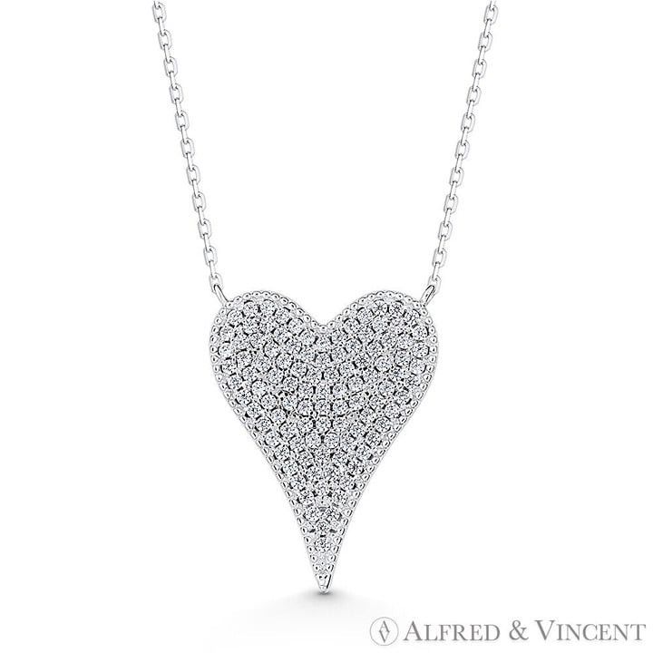 Other Large Heart CZ Crystal Pave Love Charm Necklace Size ONE SIZE - 1 Preview