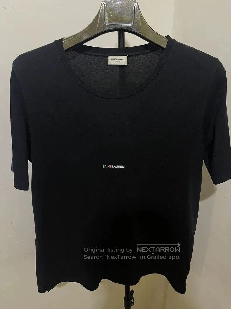 Saint Laurent Black Letter Distressed Tee.