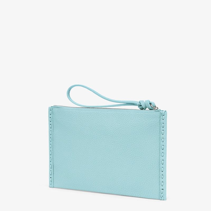 Fendi o1s1wg111225 Size: OS/Peekaboo Flat Pouch in Light Blue Size ONE SIZE - 2 Thumbnail