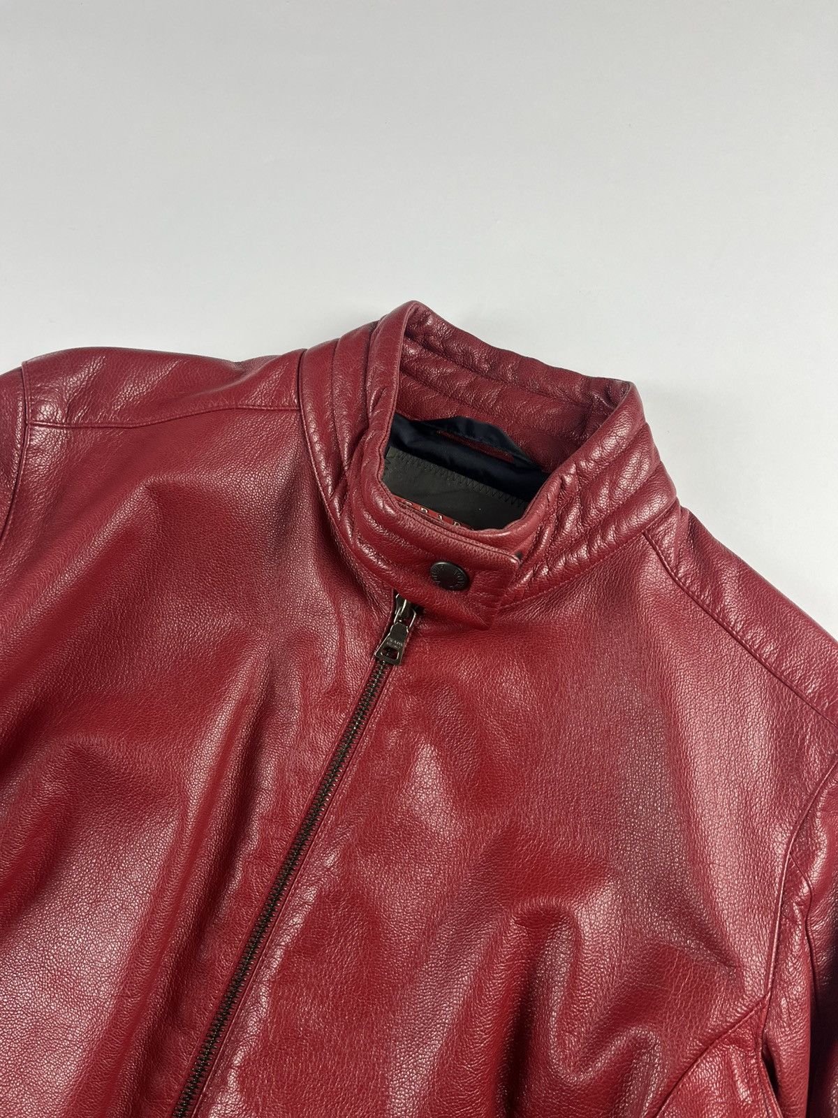 Prada Prada Padded Elbows Red Leather Motor Jacket SS 2000 Size S / US 4 / IT 40 - 3 Thumbnail
