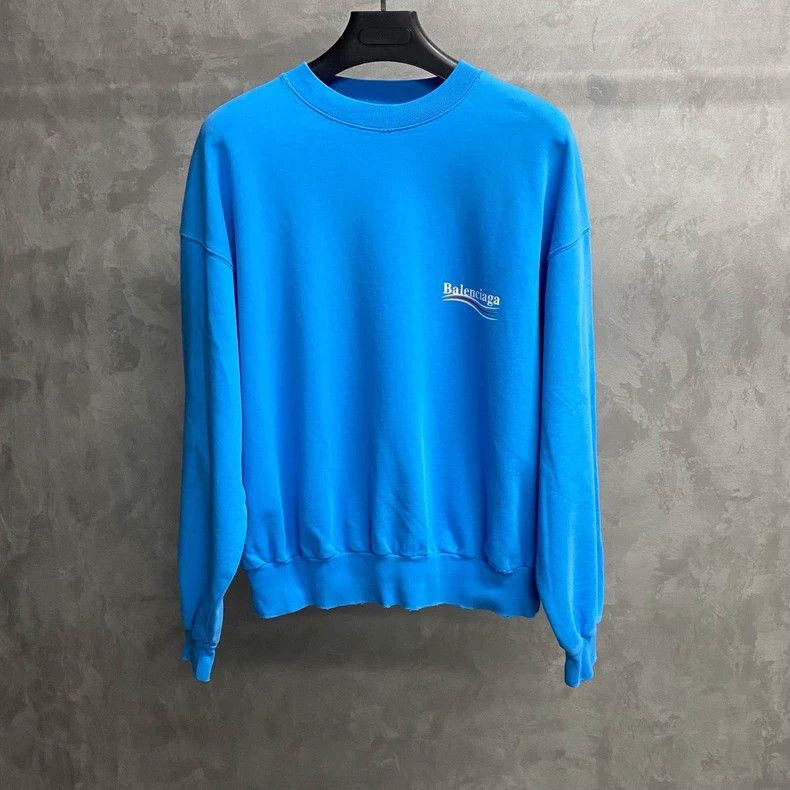 Balenciaga Balenciaga Sky Blue Coke Pattern Logo Sweatshirt Size US XS / EU 42 / 0 - 1 Thumbnail