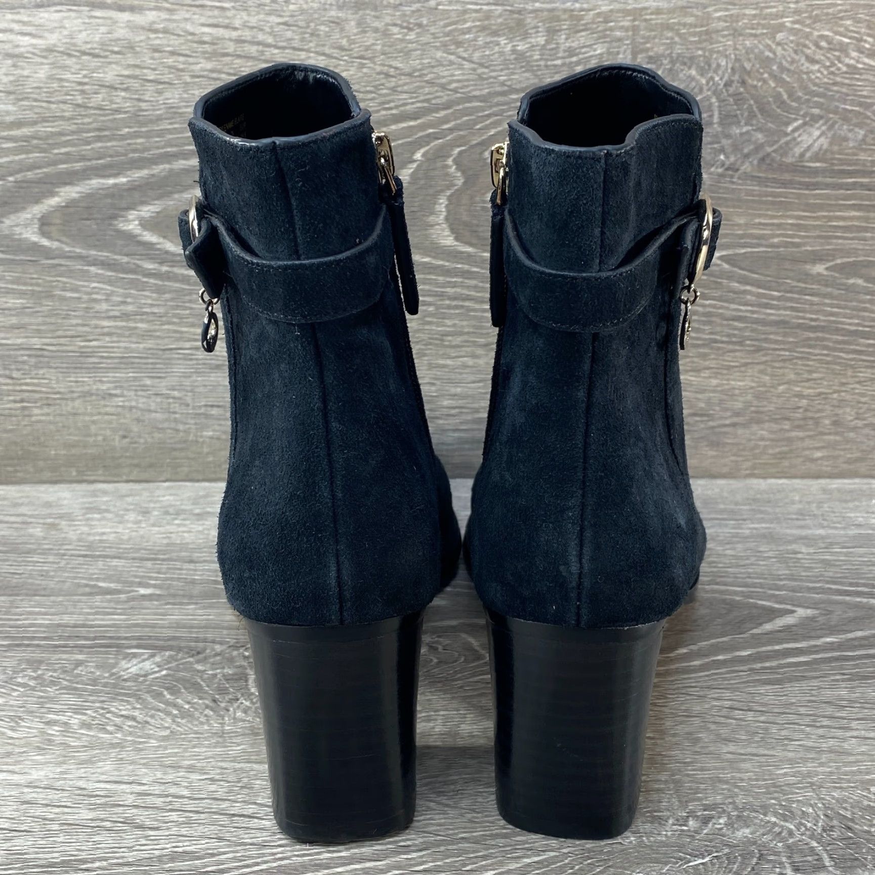Vintage Kate Spade New York Black Suede Leather Heel Booties Side Zipper Buckle Womens 9 Shoes Size US 9 / IT 39 - 6 Thumbnail