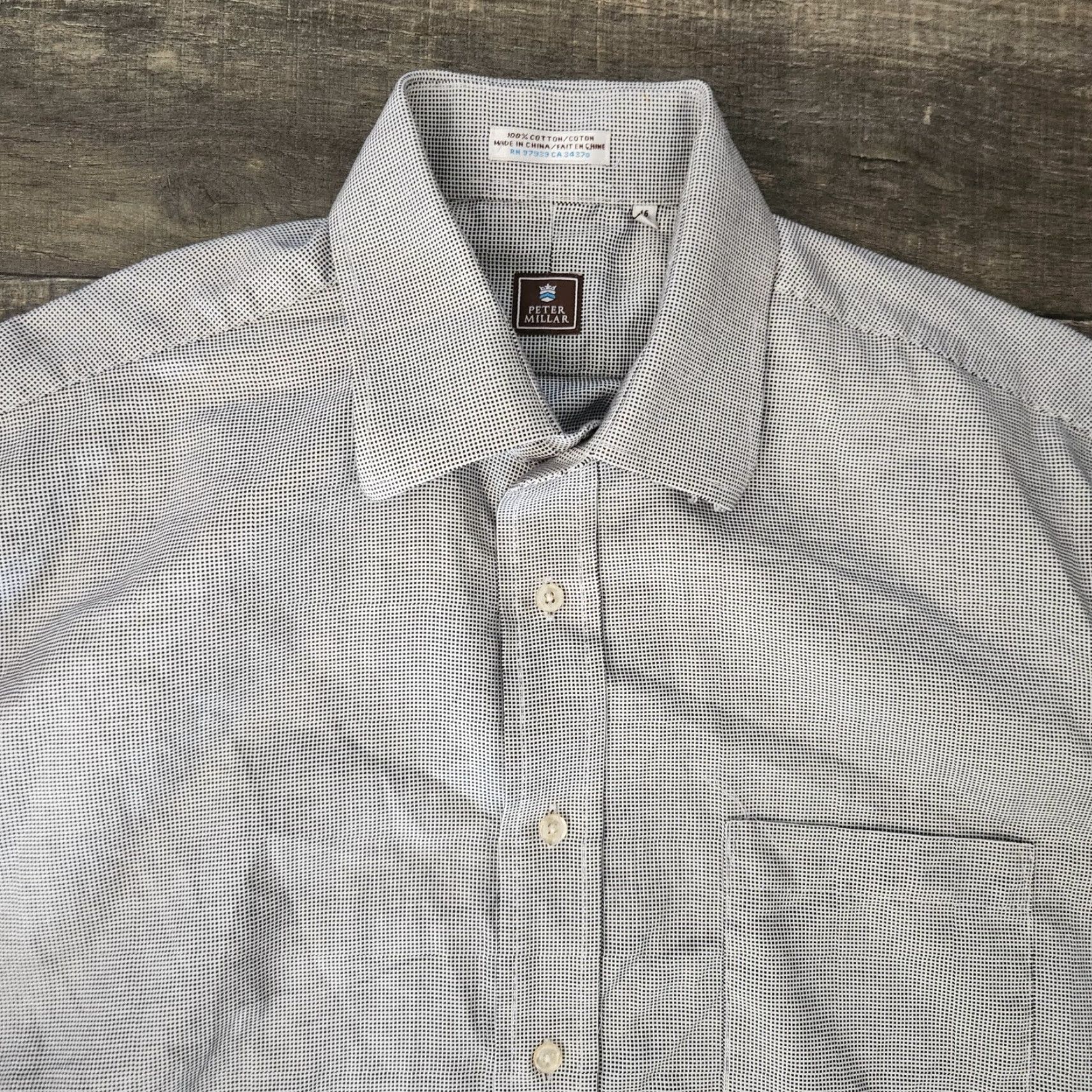 Peter Millar Peter Millar Button Down Shirt Mens 16 Large Long Sleeve Check Geometric Plaid Blue Multicolor Regular Button-Up Collared Long Sleeve Mens Size US L / EU 52-54 / 3 - 2 Thumbnail
