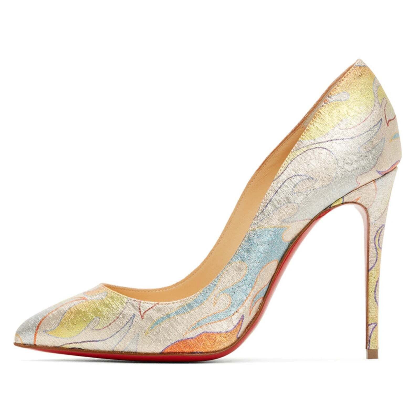 Christian Louboutin Christian Louboutin Pigalle Follies 100 Lurex Flame Orange Size US 8 / IT 38 - 3 Thumbnail