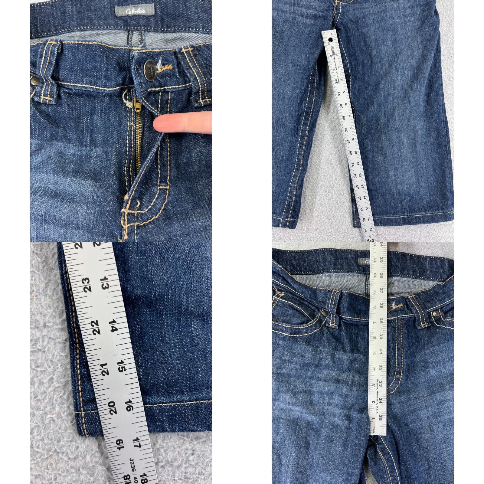 Vintage Cabela's Shorts Women's 4 Blue Denim Cotton Blend Walking Hiking 26x17 Denim Blue Outdoor 90s? Size 27" / US 4 / IT 40 - 8 Thumbnail