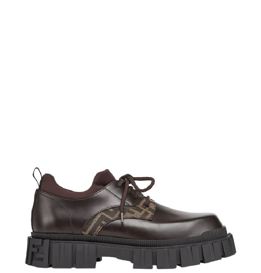 Fendi o1s1wg111224 Lace-Up Leather Loafers in Brown Size US 6 / IT 36 - 1 Thumbnail