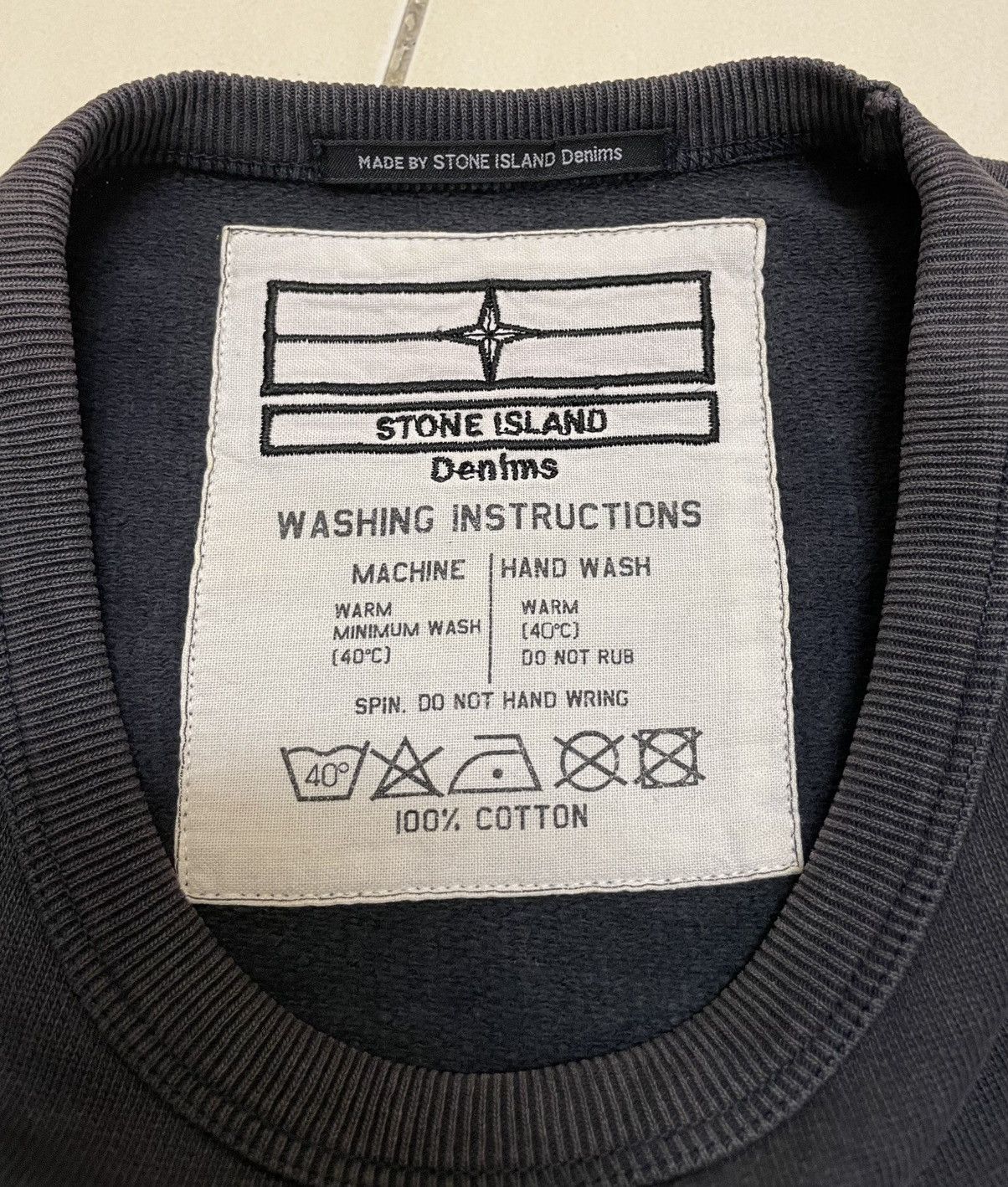 Stone Island Vtg Stone Island Denim Crewneck Sun Faded Sweatshirt Size US L / EU 52-54 / 3 - 6 Thumbnail