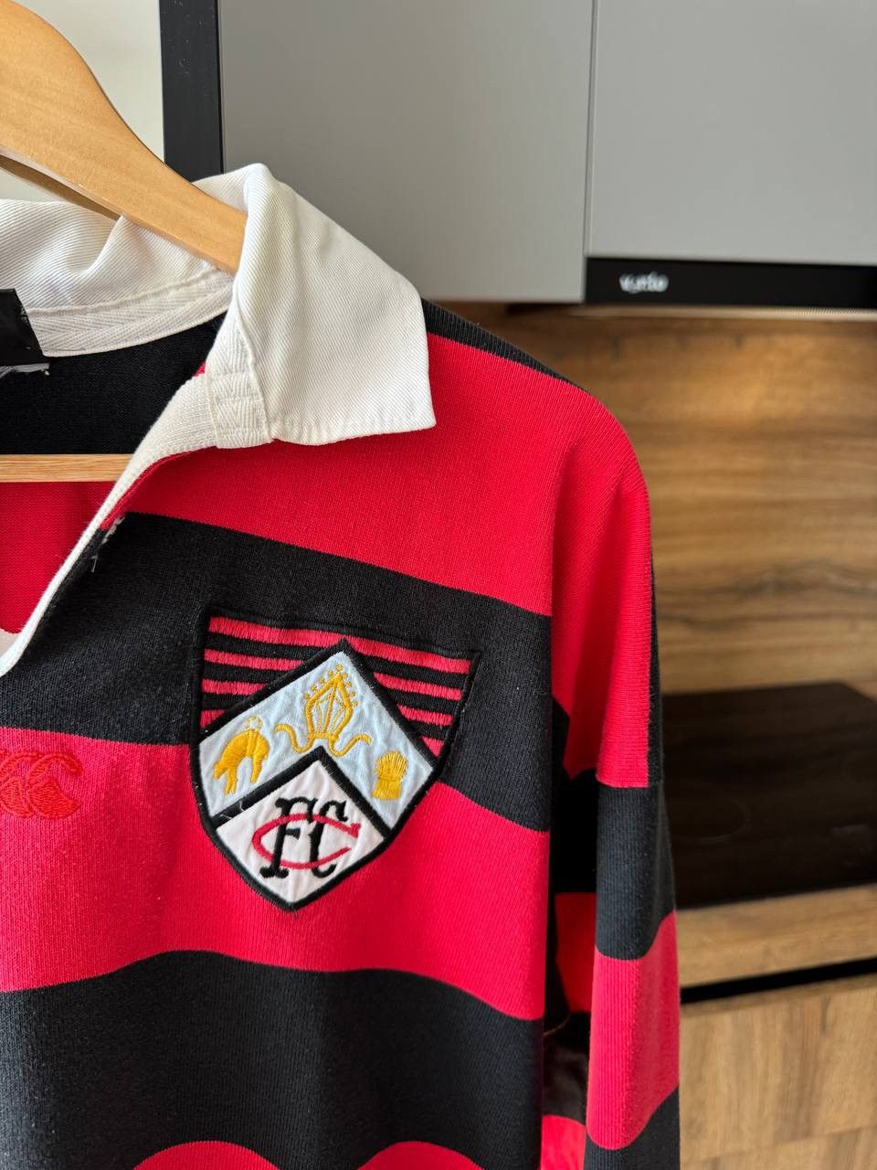 Canterbury of New Zealand Vintage Canterbury Rugby Shirt – CRFU Red‑Black Stripes Size US L / EU 52-54 / 3 - 4 Thumbnail