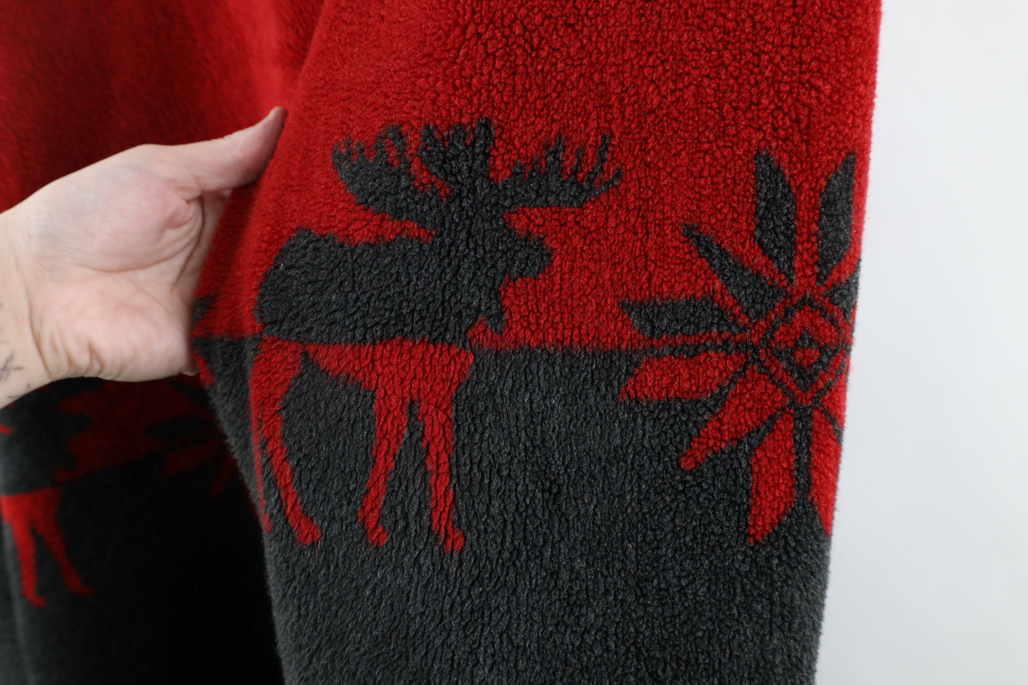 Vintage Vintage 90s Moose All Over Print Deep Pile Fleece Jacket Size L / US 10 / IT 46 - 14 Thumbnail