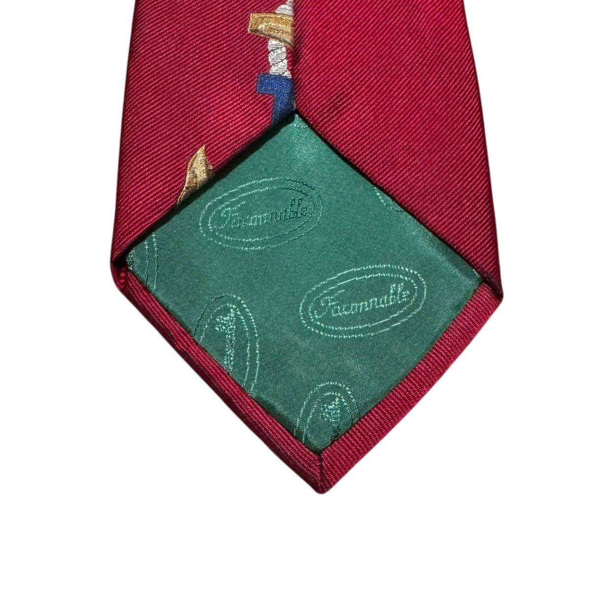 Faconnable Faconnable France Silk Hand Made Logo Nautical Anchor Tie Size ONE SIZE - 8 Thumbnail