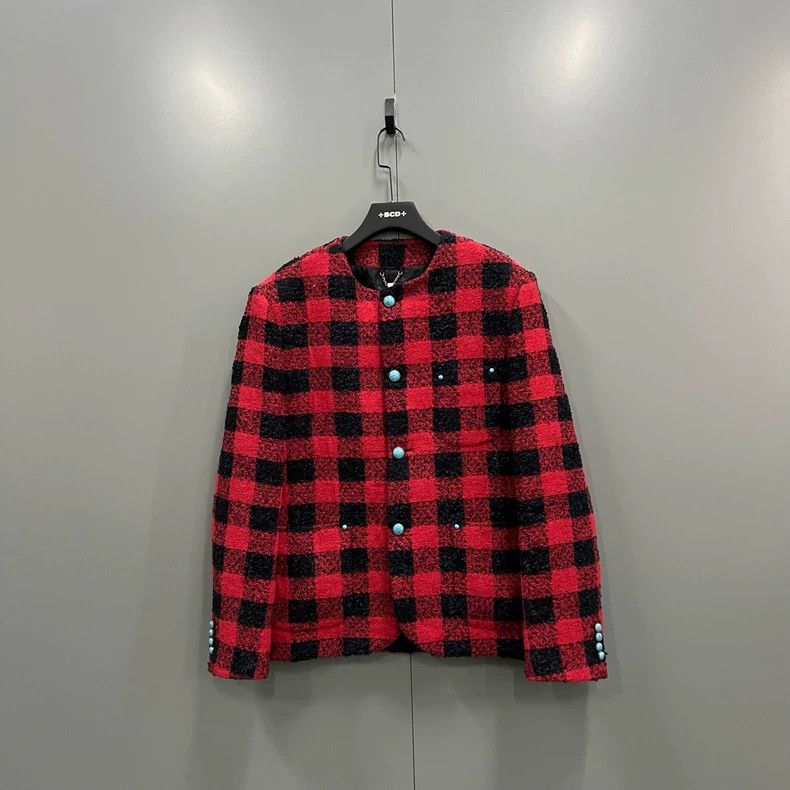 Louis Vuitton Louis Vuitton Black and red plaid single-breasted jacket 25 Size US L / EU 52-54 / 3 - 1 Thumbnail
