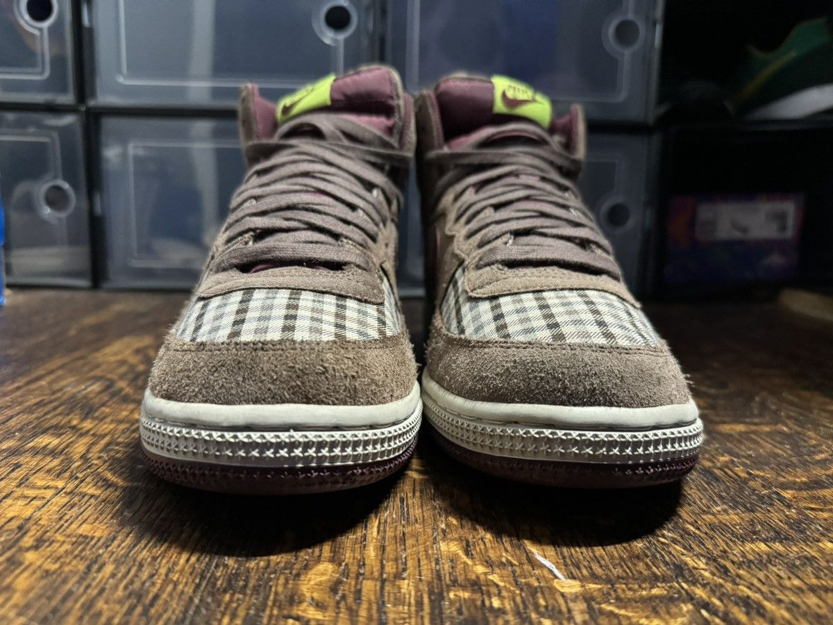 RARE 2008 Vintage Nike Terminator High Plaid Brown Suede Footwear