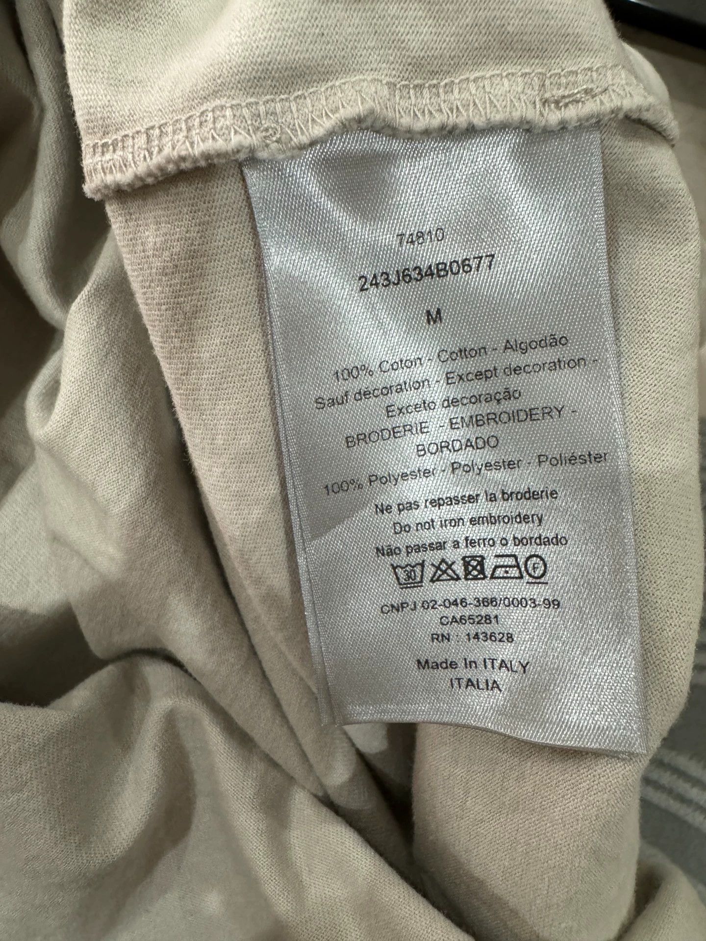 Dior Dior Milk Tea Color Short Sleeve Tee Size M / US 6-8 / IT 42-44 - 4 Thumbnail