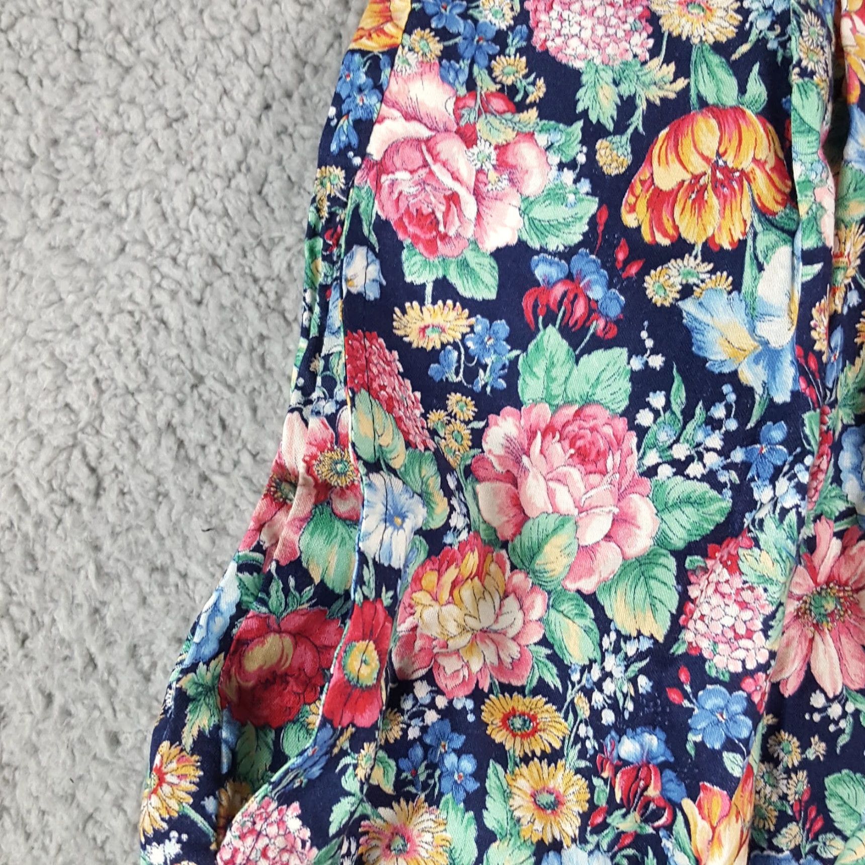 Vintage VINTAGE Infinity Chic Floral High Waist Lounge Shorts Sz Small Relaxed Blue 80s Bohemian Womens Size 28" / US 6 / IT 42 - 4 Thumbnail