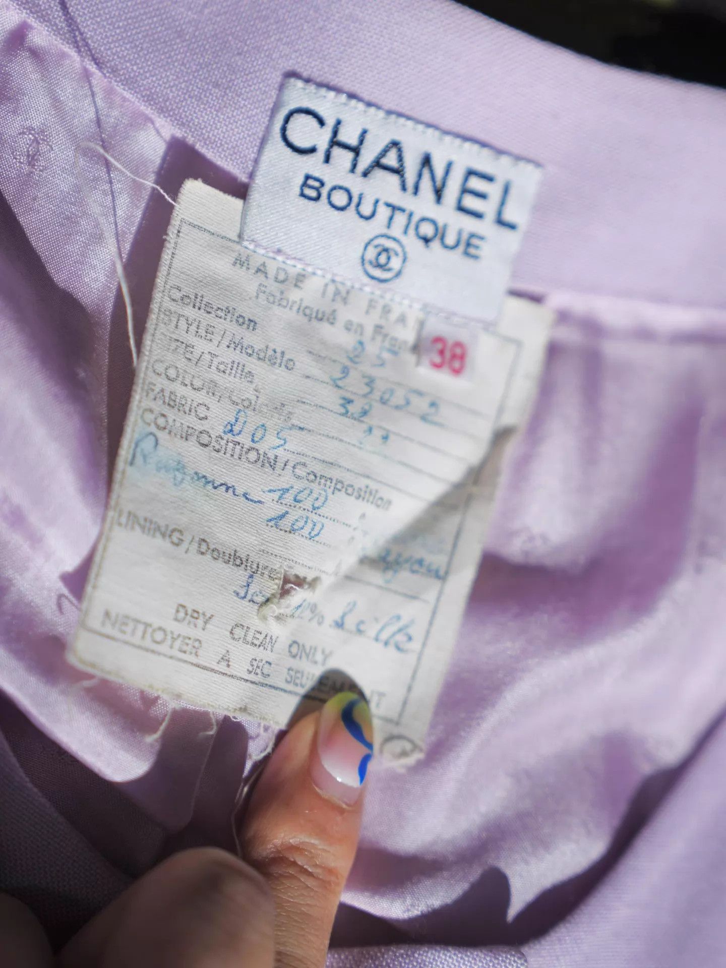 Chanel Chanel 90s Lilac Pleated Short Sleeve Dress FR38 Size S / US 4 / IT 40 - 7 Thumbnail