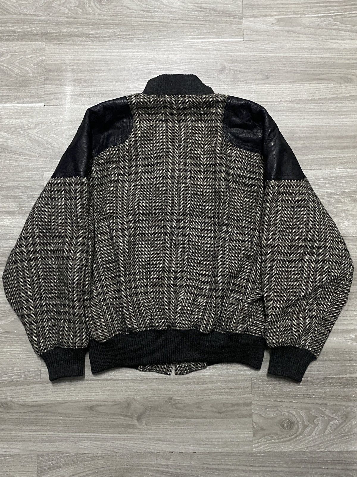 Issey Miyake 80s Issey Miyake Chisato Tsumori - Herringbone wool bomber Size US L / EU 52-54 / 3 - 6 Thumbnail