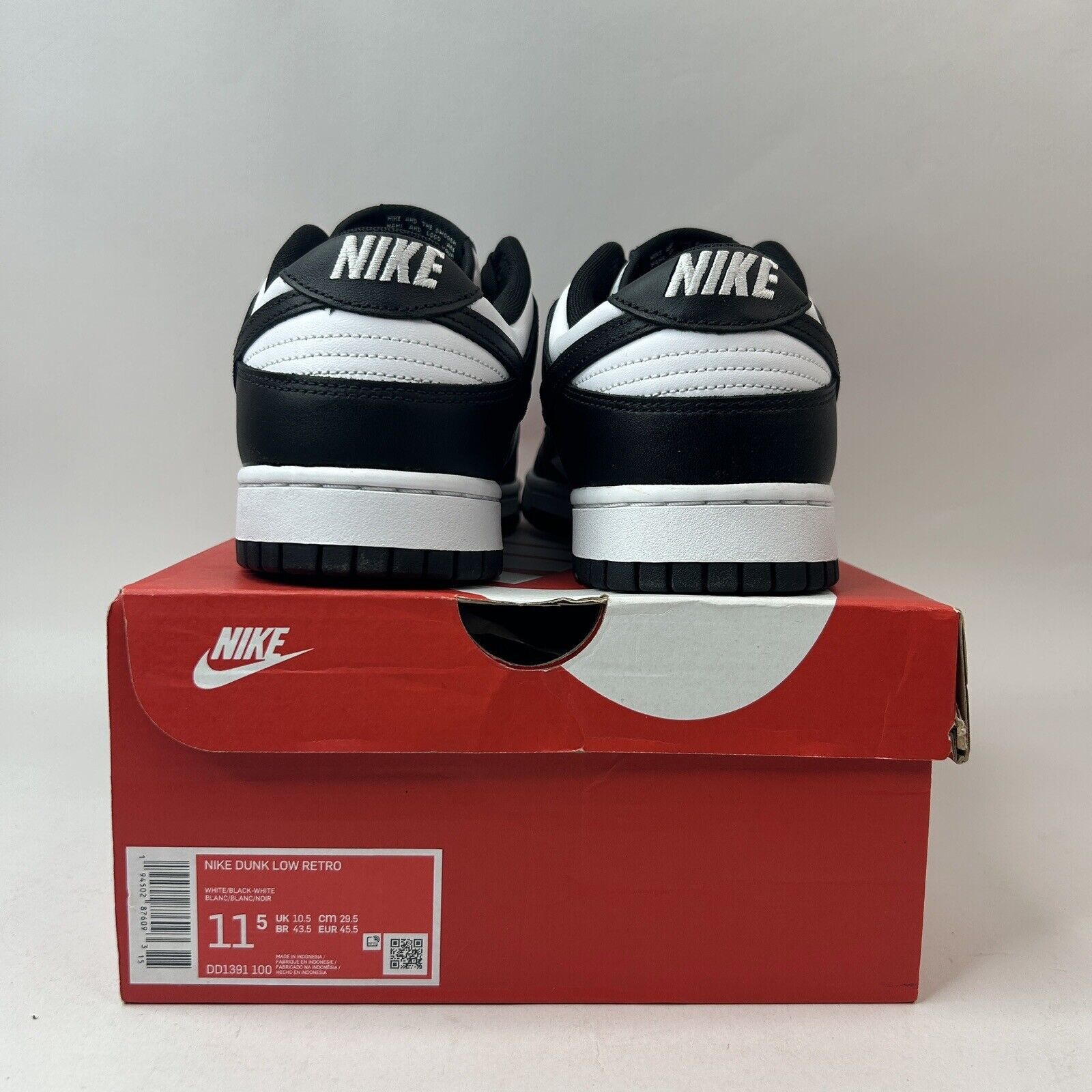 Nike Nike Dunk Low Retro “Black White/Panda” 2023 Size US 11.5 / EU 44-45 - 4 Thumbnail