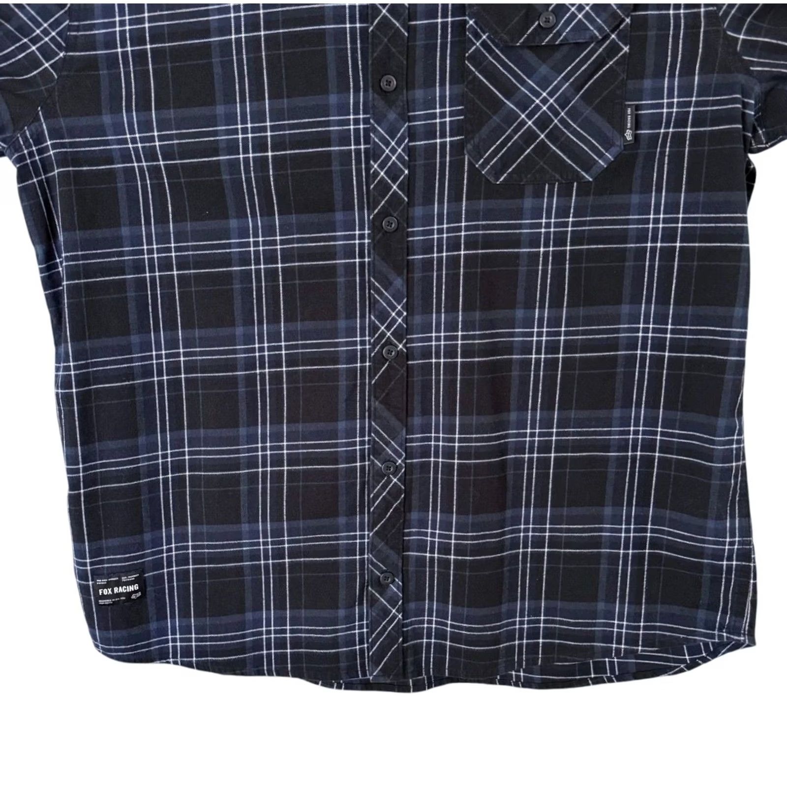 Fox Racing Fox Racing Gamut Stretch Flannel Shirt Black Plaid L/S Button-Up Men XXL Cotton Blend Easy Care Pockets Stretch Shirt Men Size US XXL / EU 58 / 5 - 6 Thumbnail