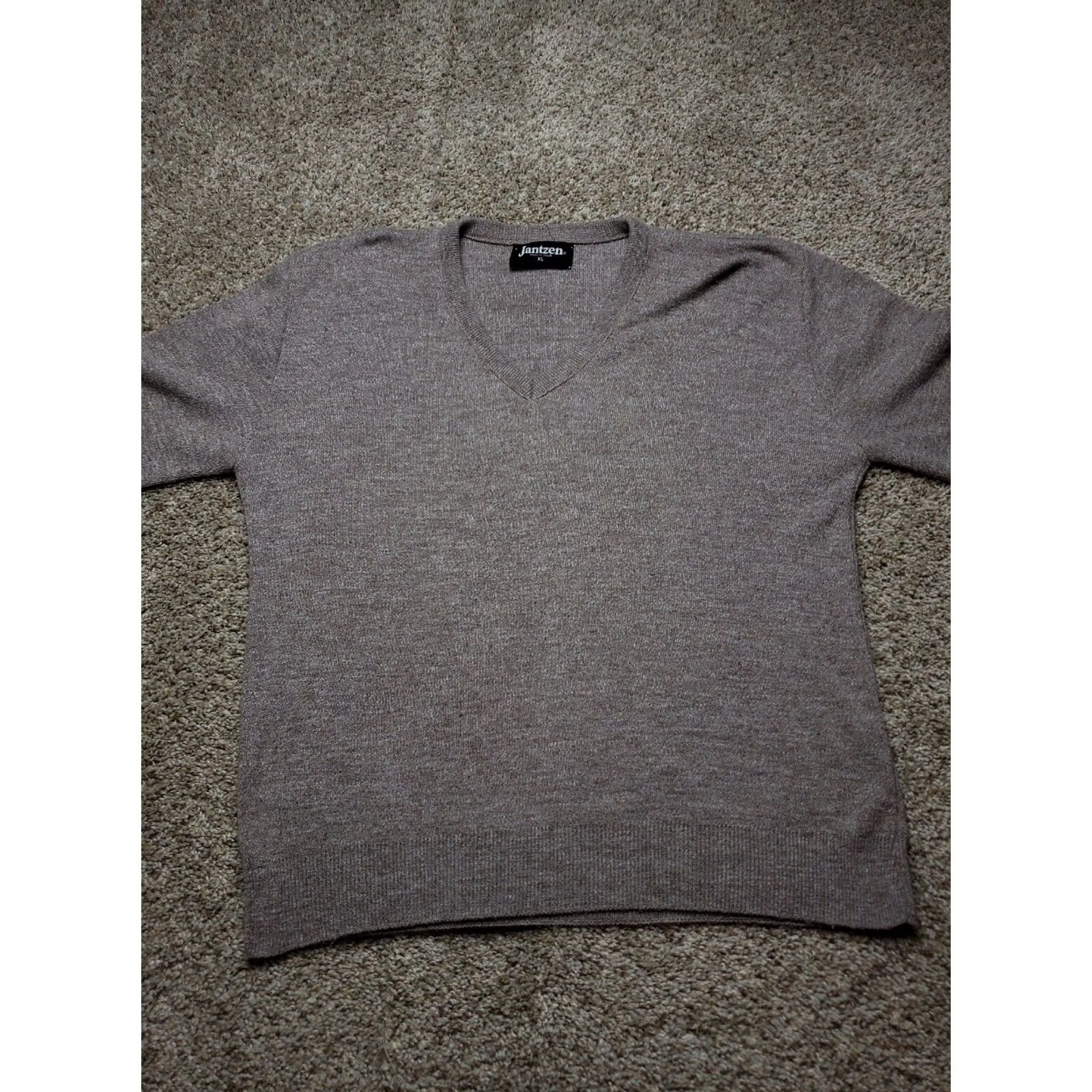 Jantzen VINTAGE Jantzen Knit Sweater XL Mens Brown Long Sleeve V-Neck USA Made Size US XL / EU 56 / 4 - 3 Thumbnail