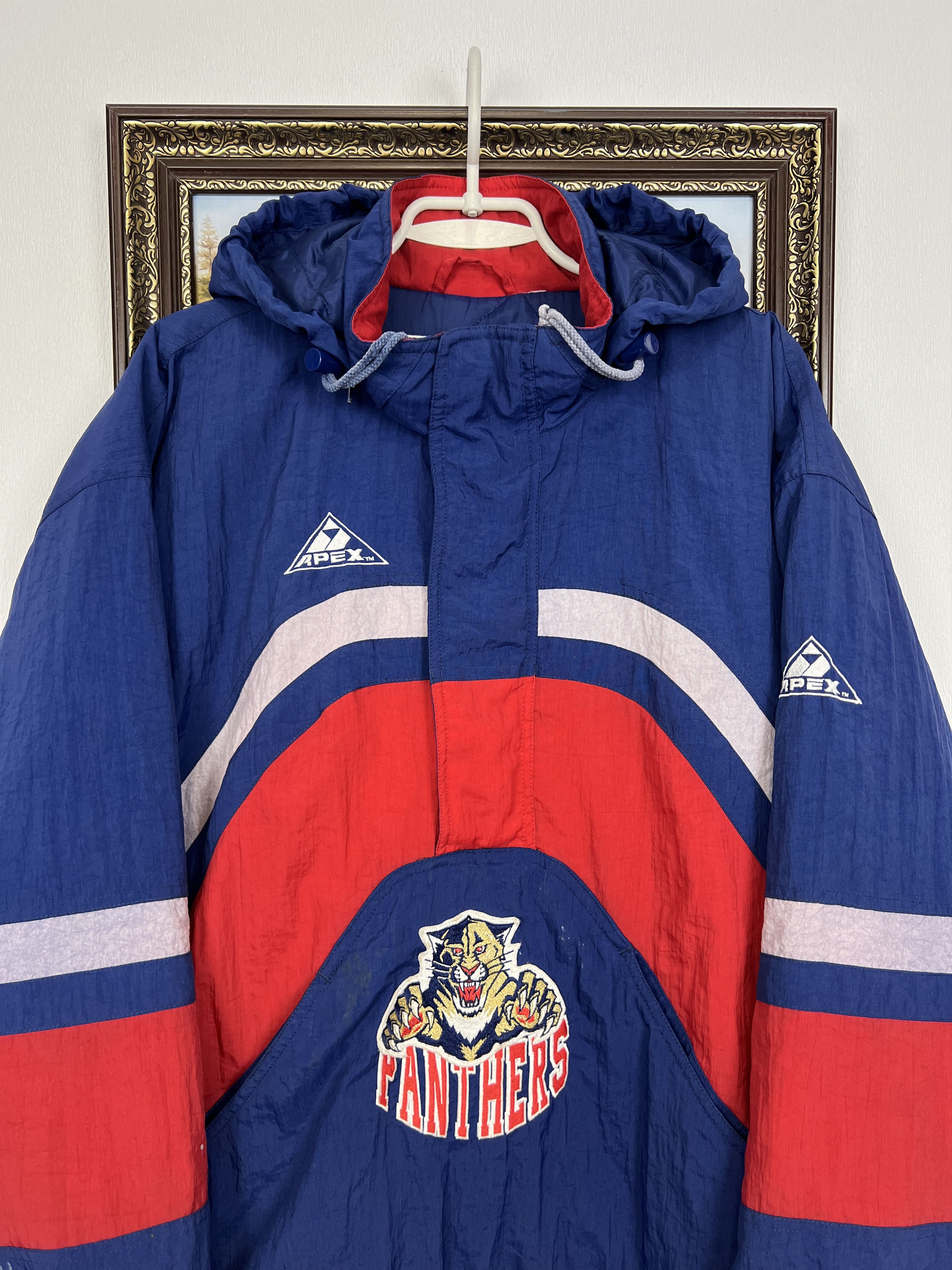 Apex Vintage 90's Apex Florida Panthers NHL 1/2 Zip Anorac Jacket Size US XL / EU 56 / 4 - 2 Thumbnail
