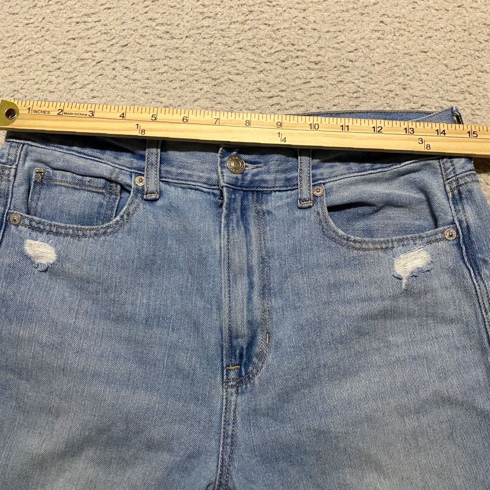 American Eagle Outfitters VINTAGE American Eagle Jeans Womens 6 Blue Denim Straight Distress High Rise Mom Size 28" / US 6 / IT 42 - 5 Thumbnail