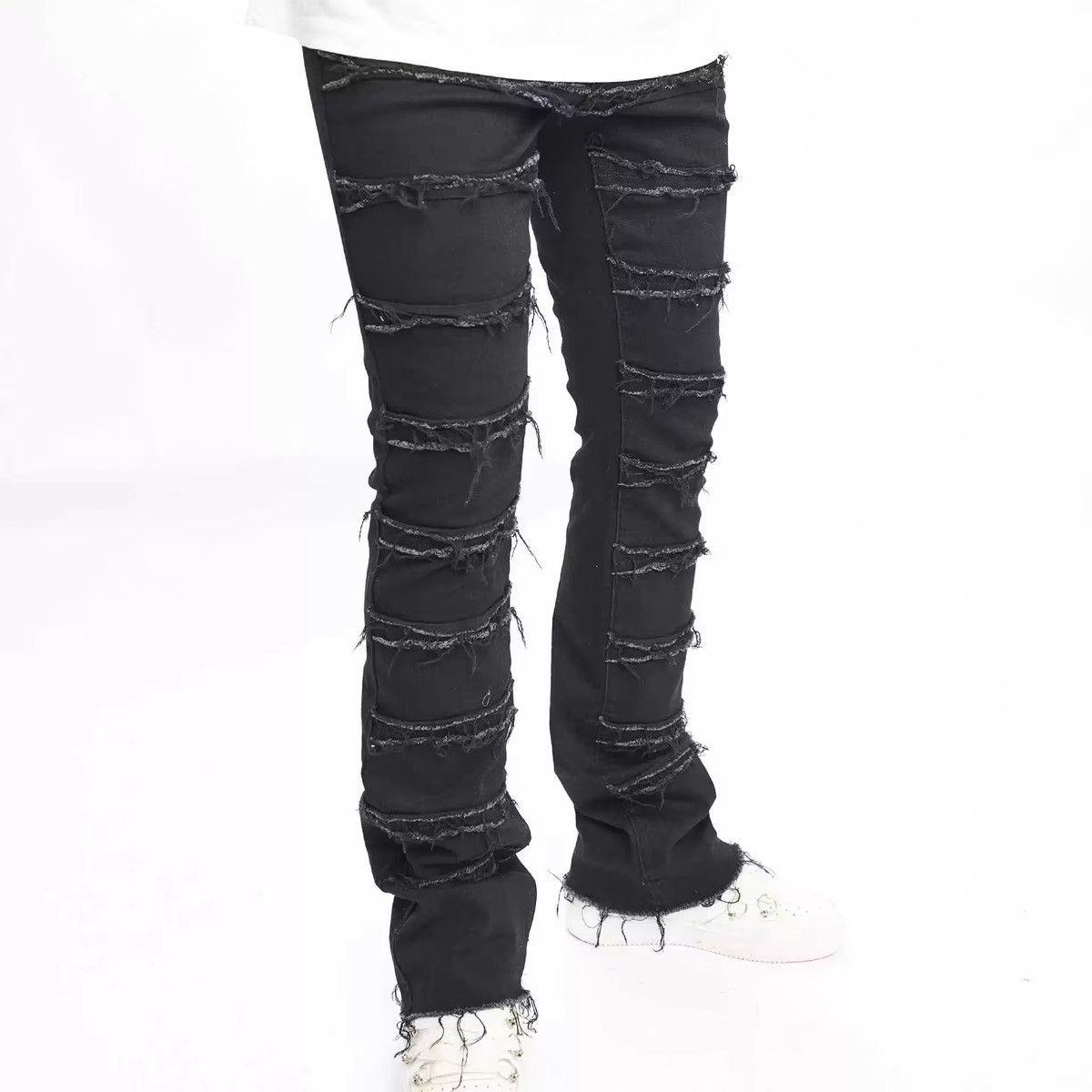 Jean × Vintage Men Distressed Spliced Slim Flared Jean Size US 36 / EU 52 - 2 Thumbnail
