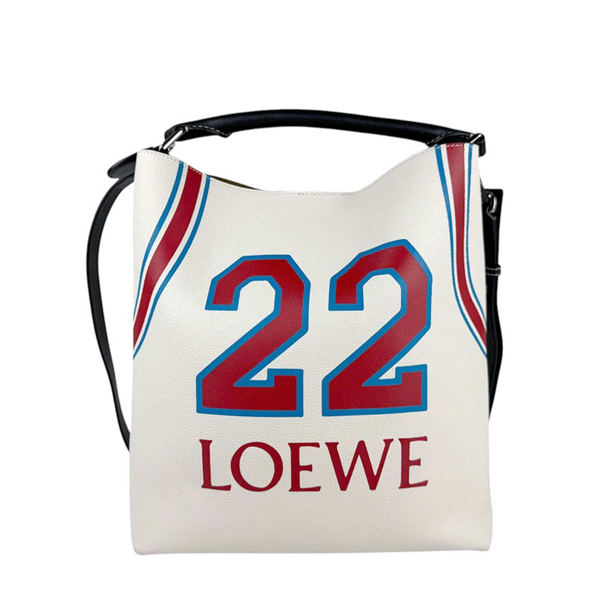 Loewe LOEWE Handbag Shoulder Bag T Bucket Leather Off-White Red Blue Black Silver Men's z4420 Size ONE SIZE - 1 Thumbnail