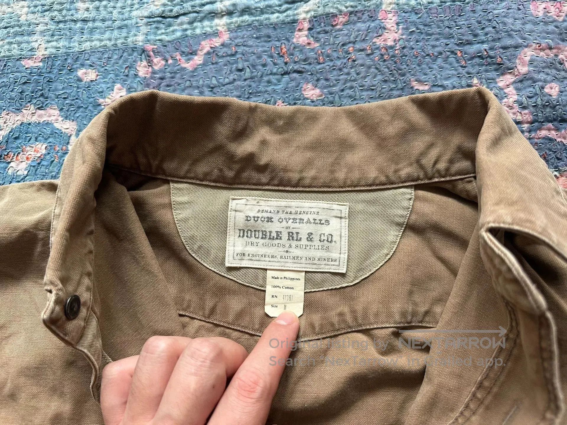 RRL Ralph Lauren rrl canvas work shirt in brown. Size US M / EU 48-50 / 2 - 3 Thumbnail