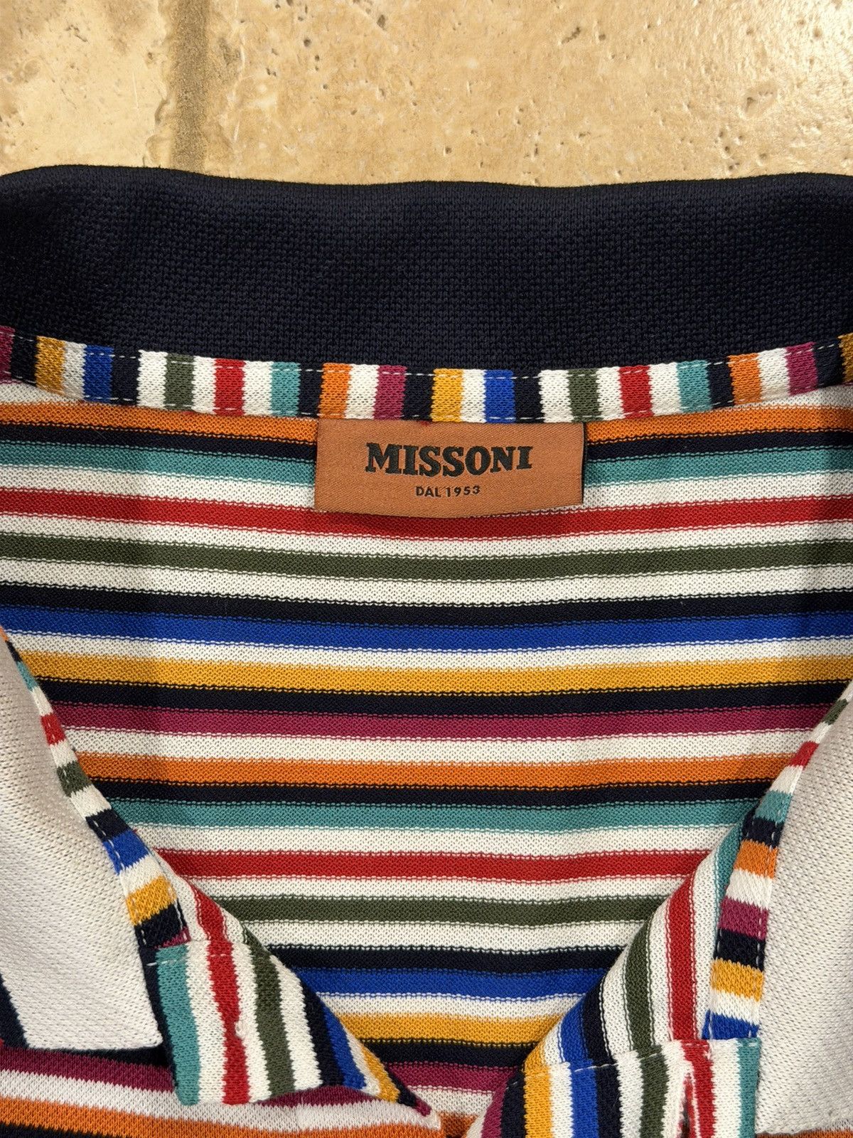 Missoni Missoni Multicolor Striped Polo Shirt Size US XL / EU 56 / 4 - 7 Thumbnail