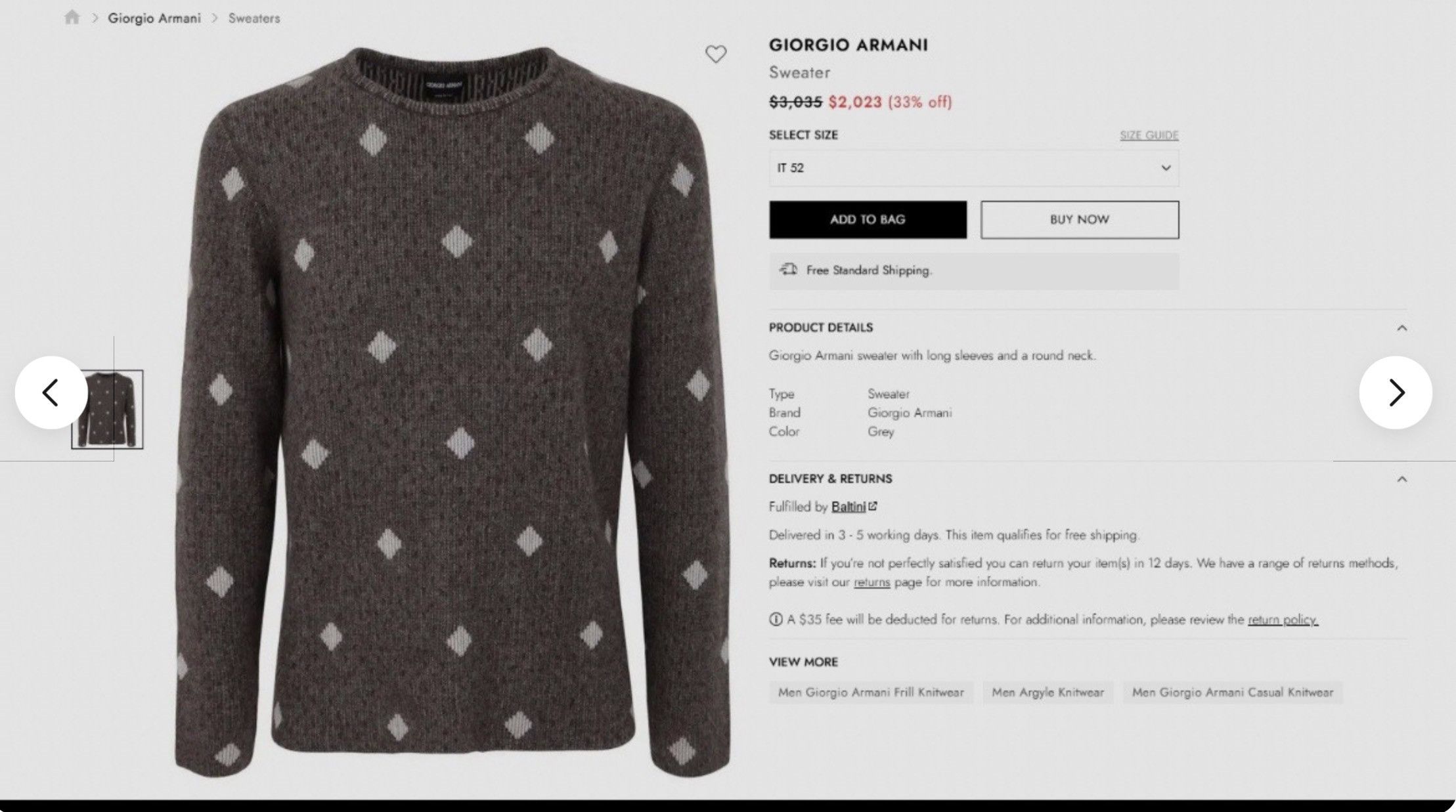 Giorgio Armani Cashmere & Alaskan Wool Sweater Size US M / EU 48-50 / 2 - 4 Thumbnail