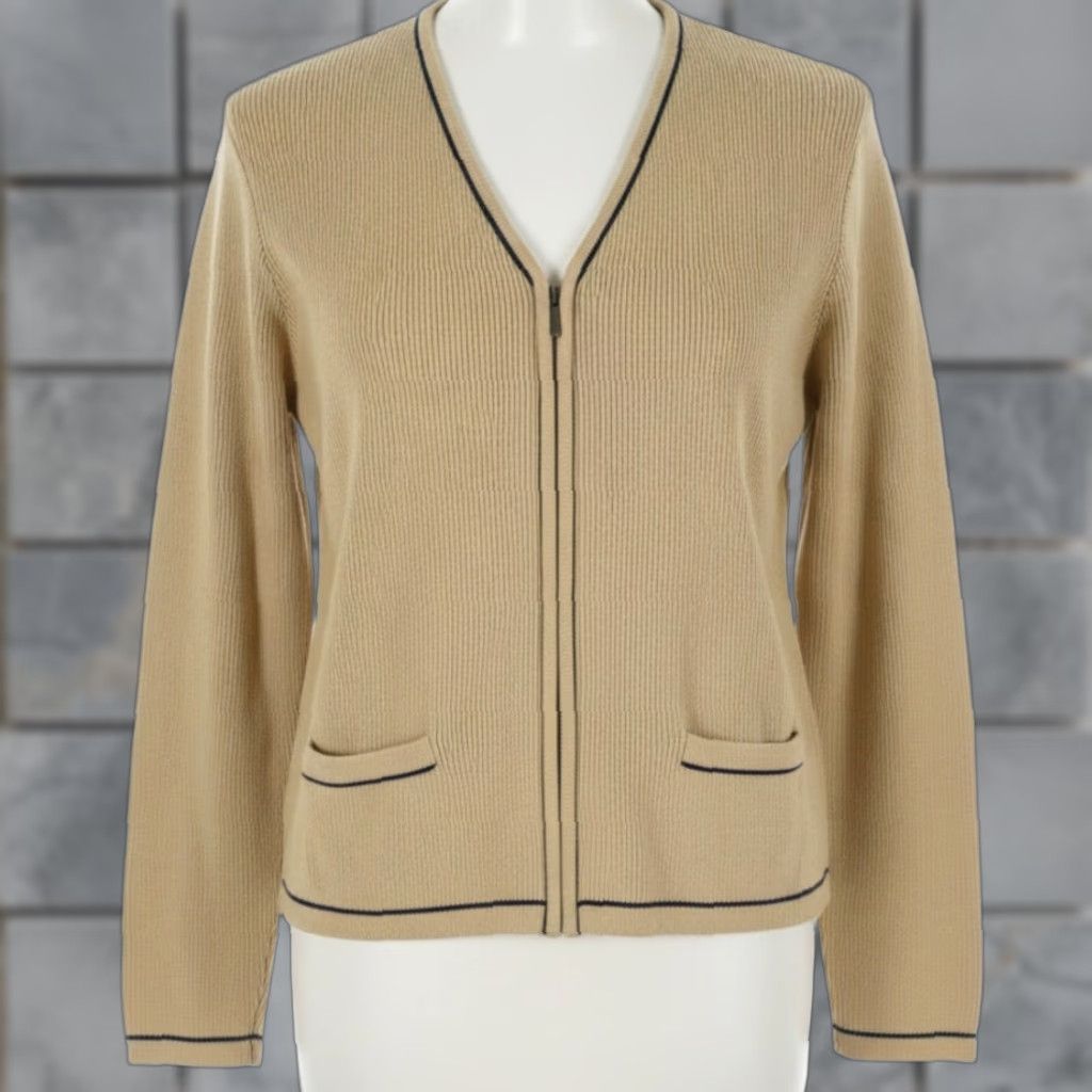Vintage Rena Rowan Cardigan Sweater Womens M Mustard Long Sleeve V-Neck Tailored Classic Academia Preppy Demure 90s Inspired Size M / US 6-8 / IT 42-44 - 1 Thumbnail