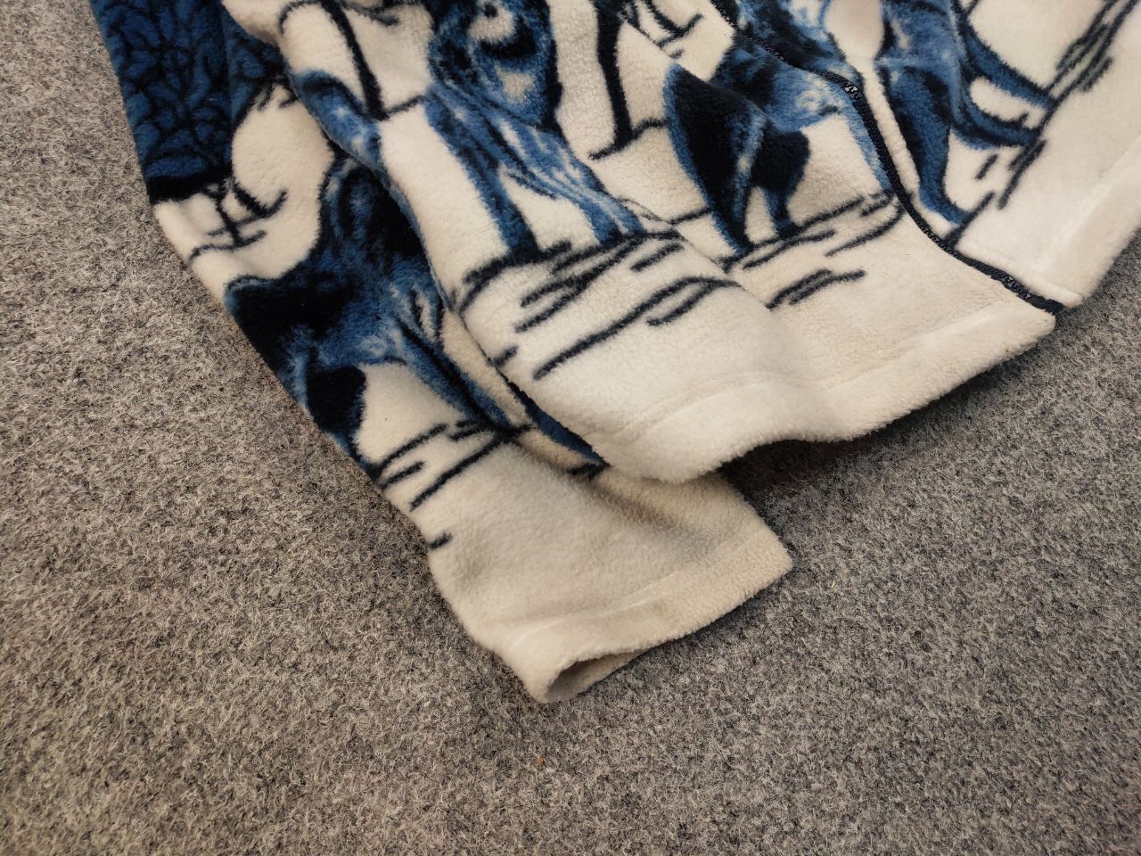 Japanese Brand 💙 Vintage 90's Fleece Zip Jacket Over Art Winter Wolf Hype Size US S / EU 44-46 / 1 - 6 Thumbnail