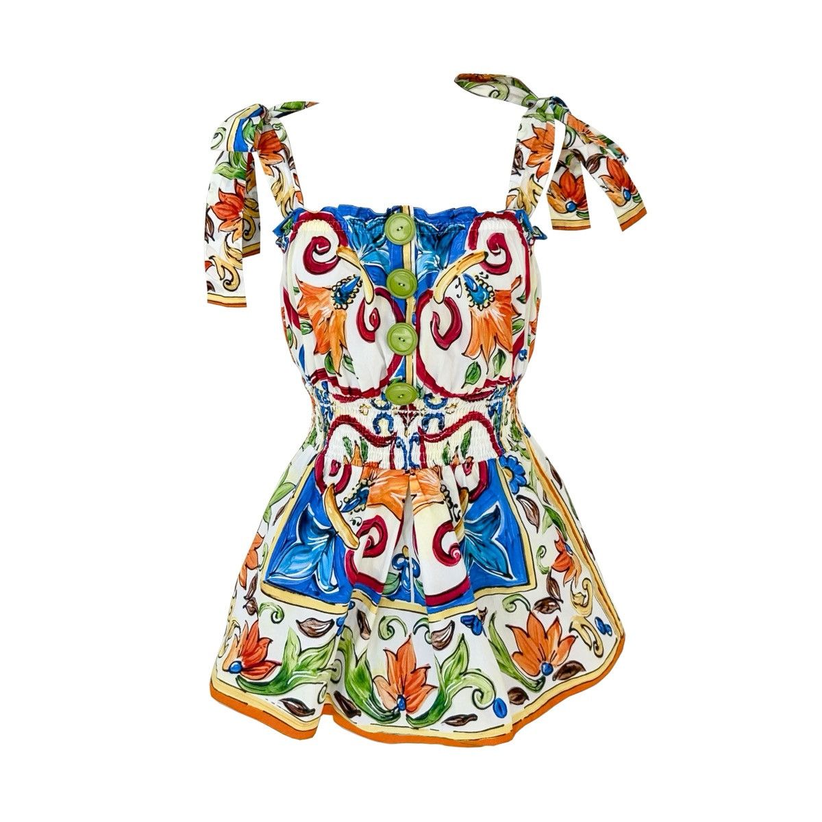 Dolce Gabbana SA 2018 Runway Sicilian Tiles Mini Dress