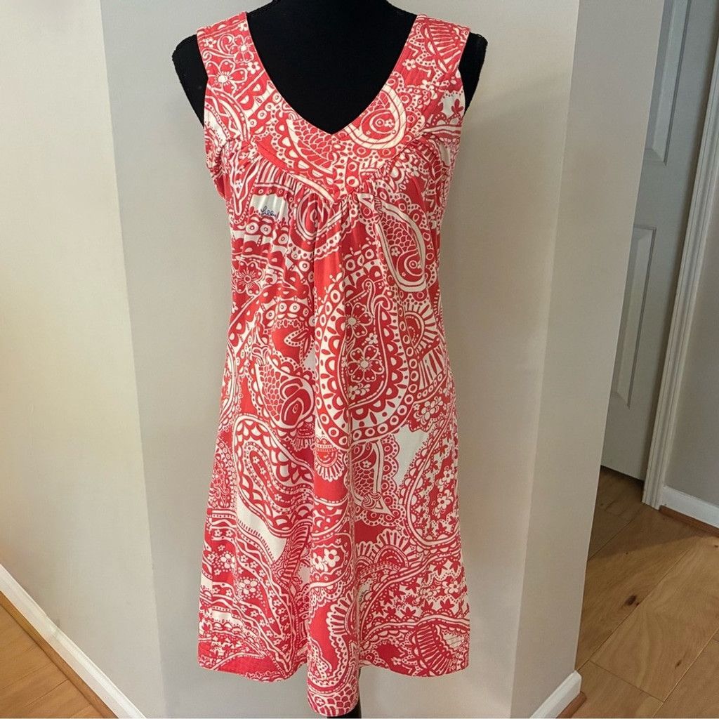 Lilly Pulitzer Lily Pulitzer XS red/coral and white sleeveless sheath dress Size XS / US 0-2 / IT 36-38 - 5 Thumbnail