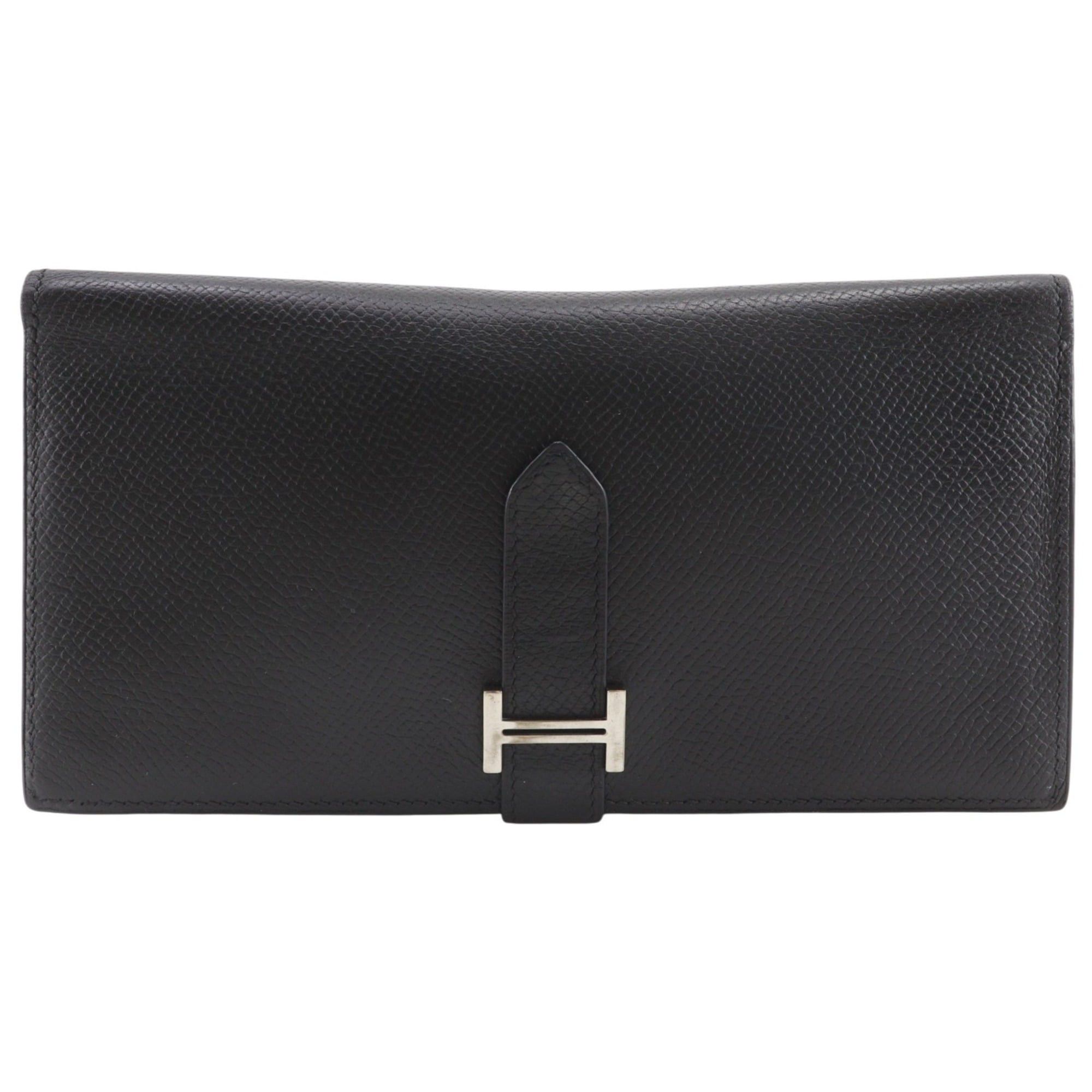 Hermes Hermes Bearn Soufflé Long Wallet, Veau Epsom Leather, 2007 Model, Black/Silver Hardware, □K Belt Buckle, Unisex Size ONE SIZE - 1 Thumbnail