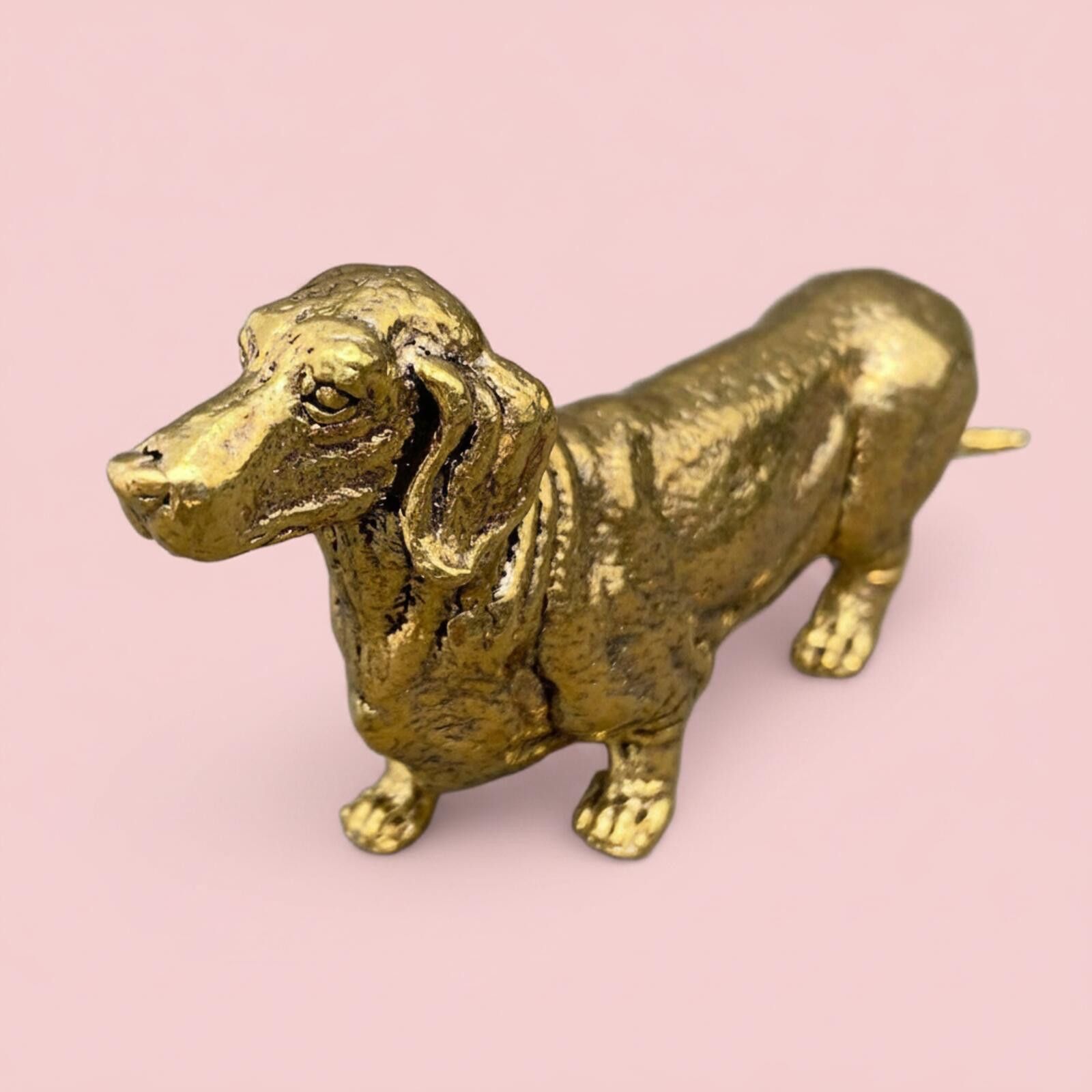 The Unbranded Brand Brass Dachshund Dog Figurine Size ONE SIZE - 1 Thumbnail