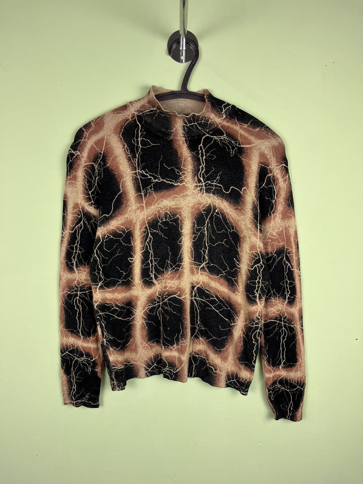 Vintage Vintage 90s Lightning Turtleneck sweater printed avantgarde Size S / US 4 / IT 40 - 1 Thumbnail
