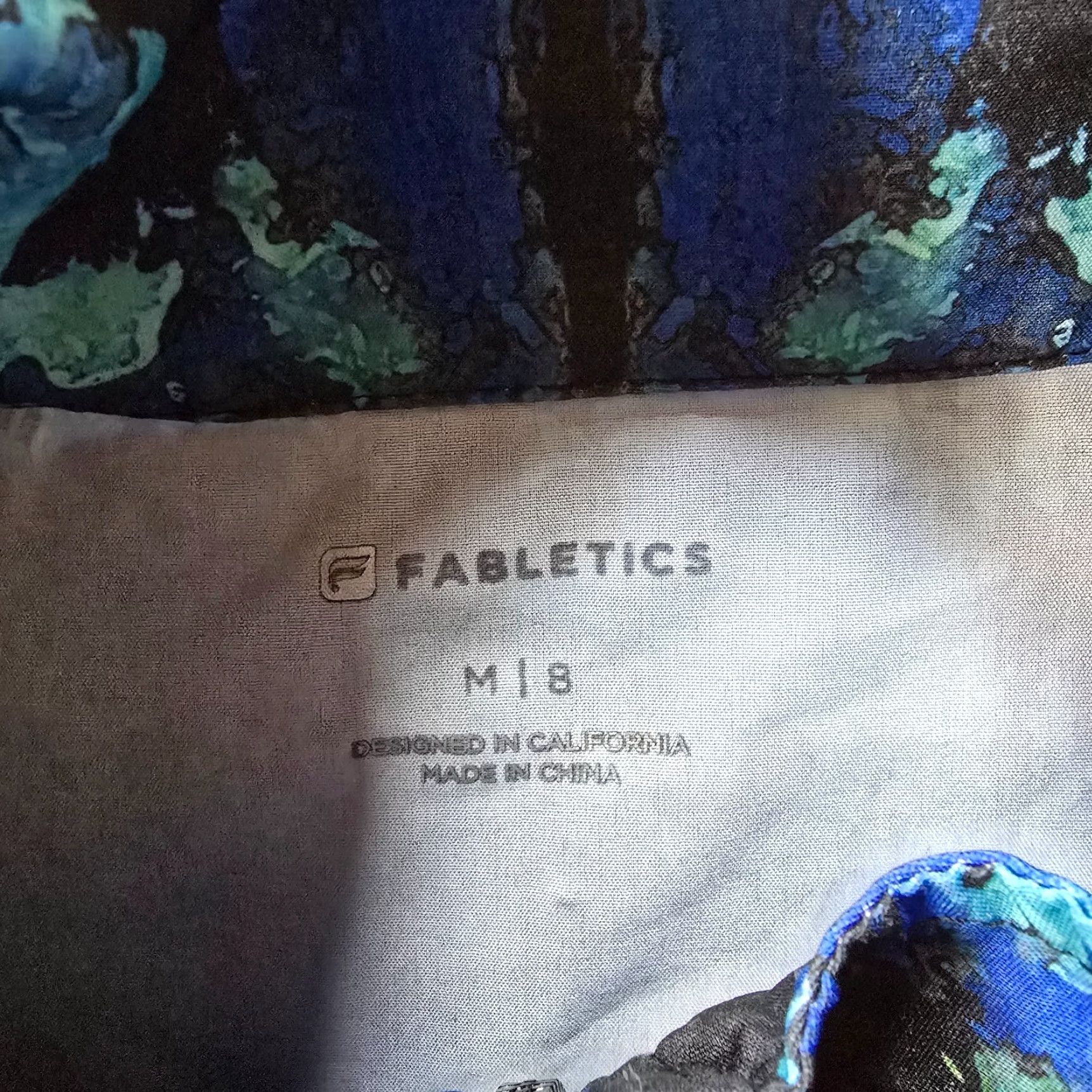 Fabletics Fabletics Jacket Women M Blue Windbreaker Watercolor Full Zip Athletic Size M / US 6-8 / IT 42-44 - 6 Thumbnail