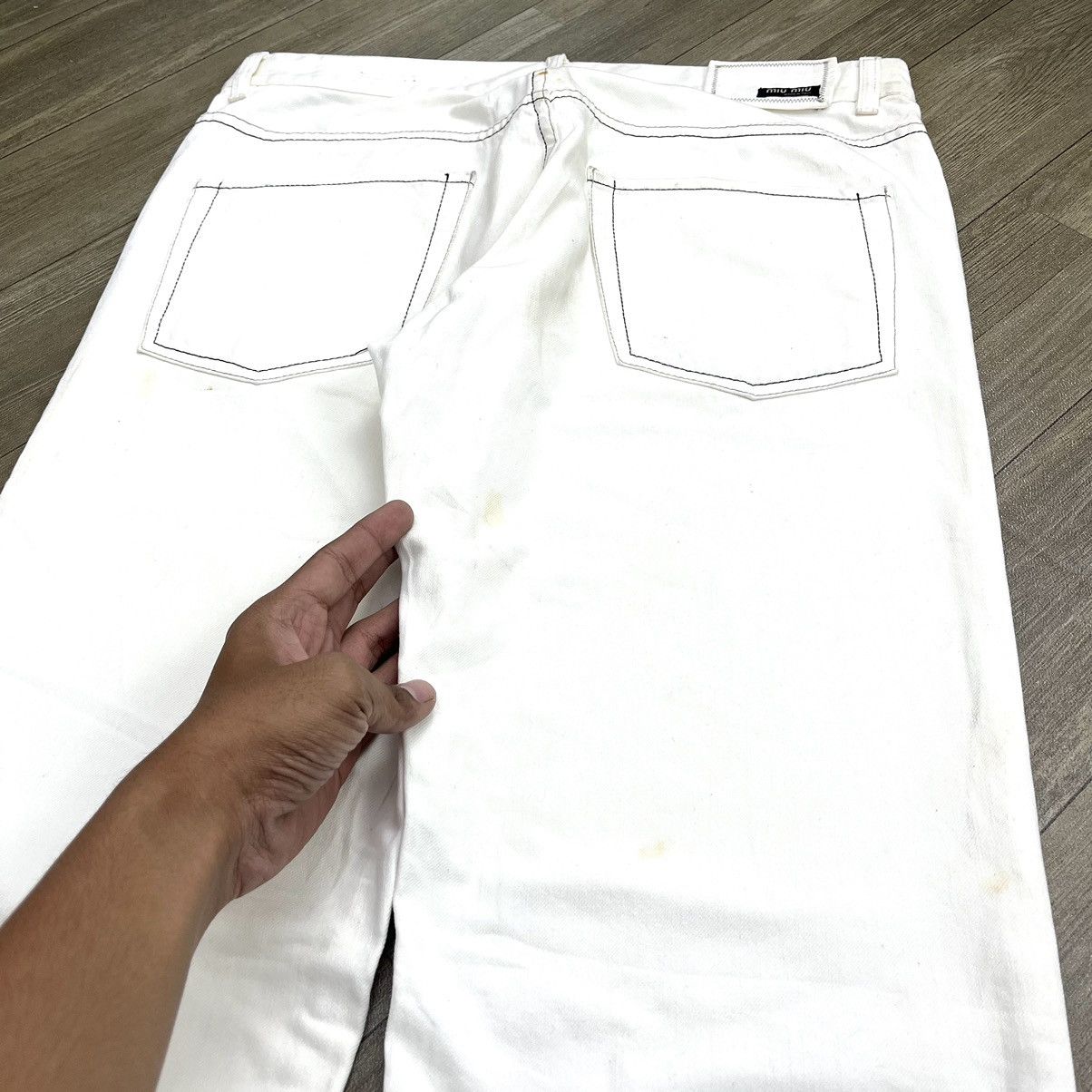 Miu Miu Miu Miu Denim White Pants Size US 30 / EU 46 - 14 Thumbnail