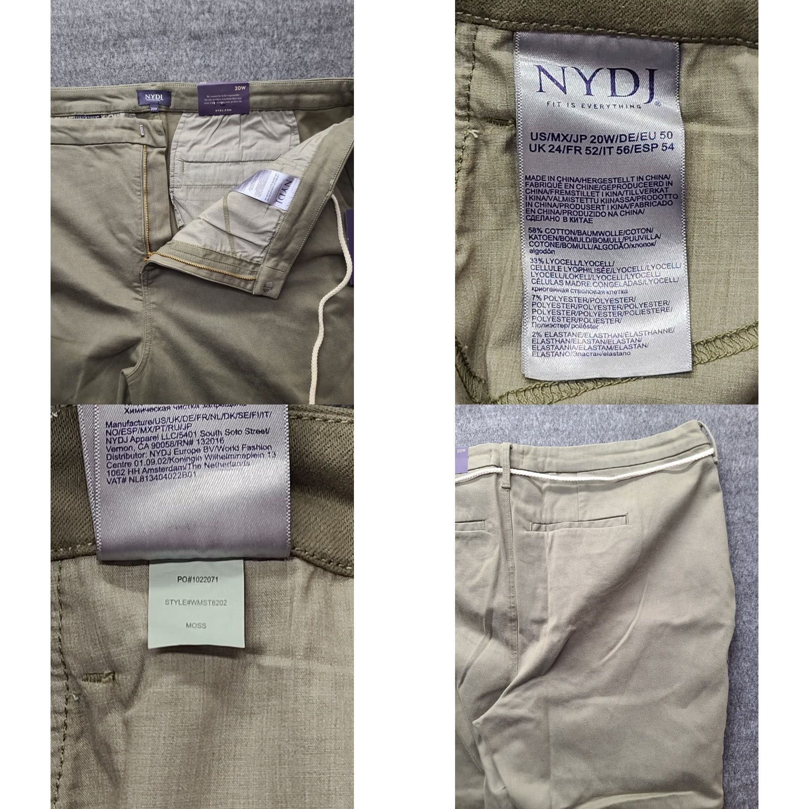 NYDJ VINTAGE NYDJ Pants Womens 20W 40x28 Relaxed Fit Ankle Cut Trouser Lift Tuck Belted Size 42" / US 20 - 9 Thumbnail