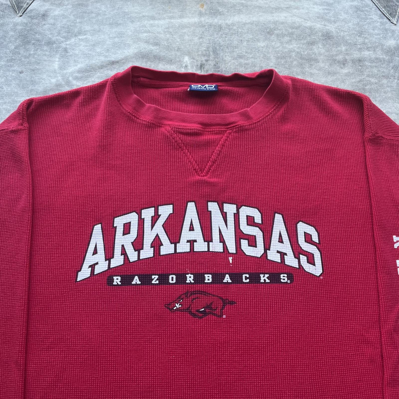 Vintage Vintage Y2K Arkansas Razorbacks Thermal Long Sleeve Shirt Size US XL / EU 56 / 4 - 2 Thumbnail