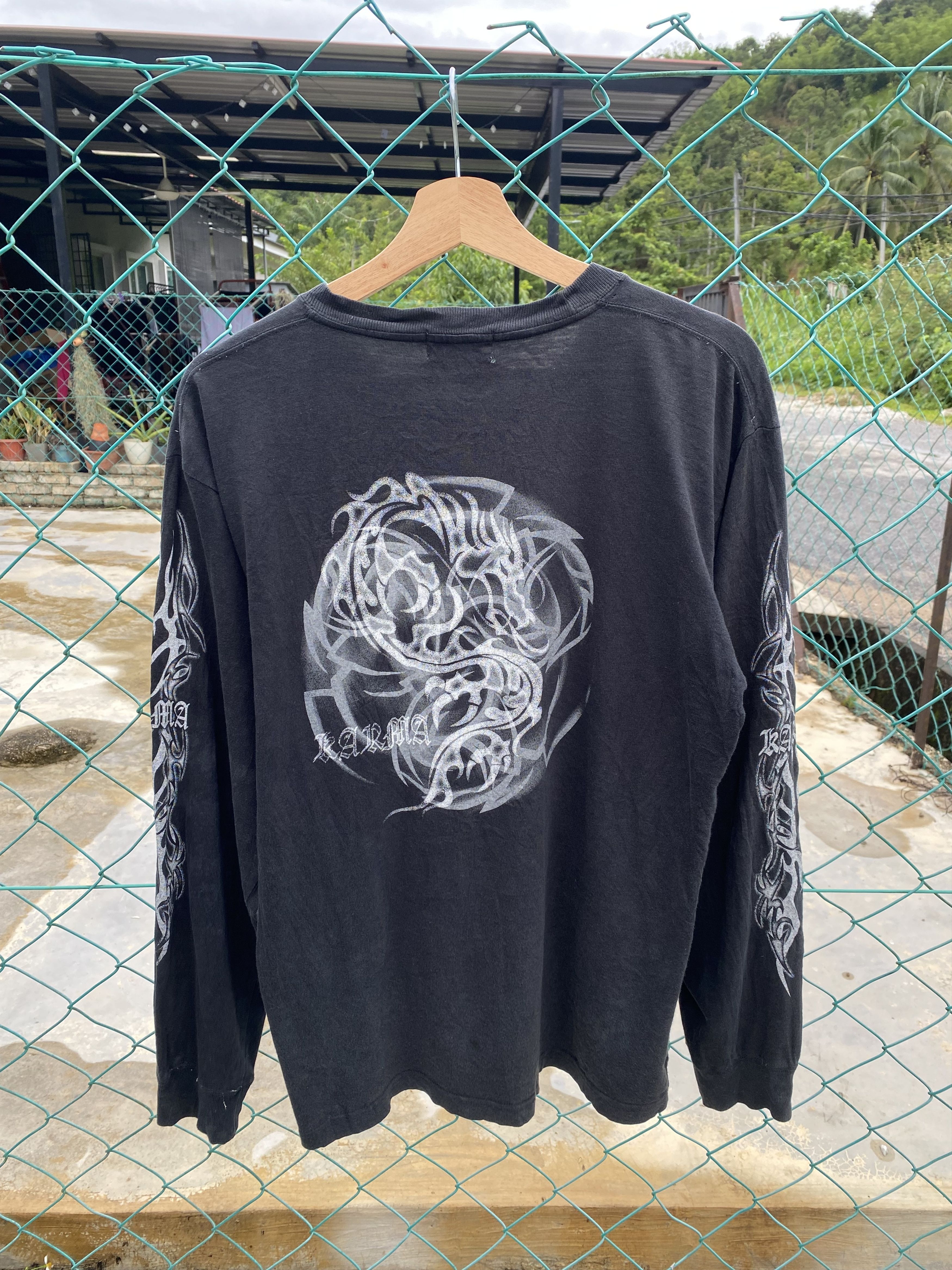 Japanese Brand Vintage Karma long sleeve tshirts Size US L / EU 52-54 / 3 - 2 Thumbnail