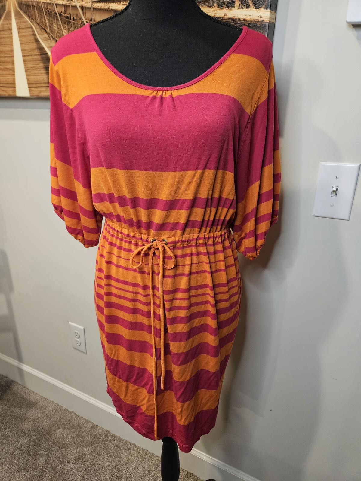 Calvin Klein Calvin Klein Striped Dress with Drawstring Waist #398 Size M / US 6-8 / IT 42-44 - 1 Thumbnail