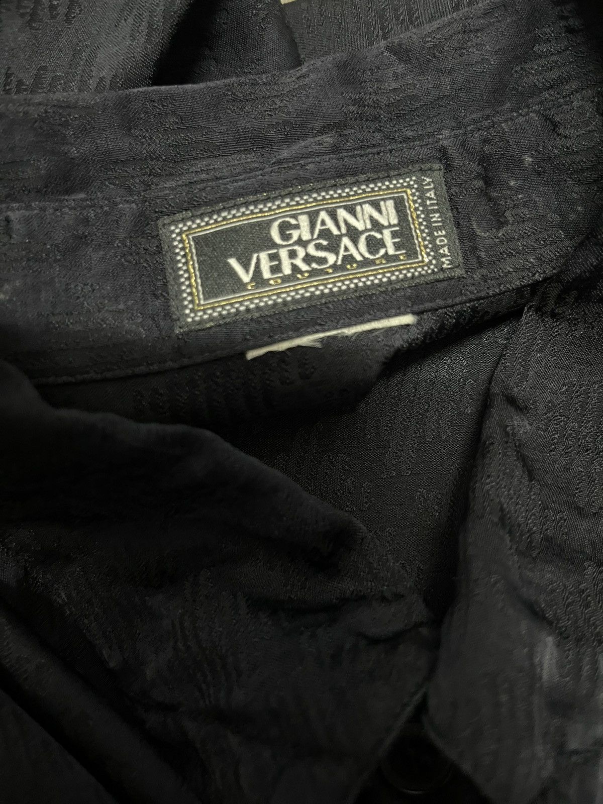 Versace GIANNI VERSACE Black Silk Hidden Long Sleeve Size US M / EU 48-50 / 2 - 18 Thumbnail