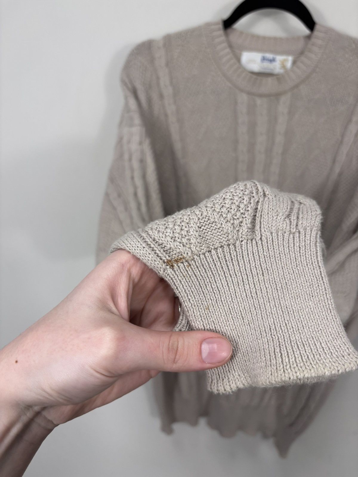 Pringle Of Scotland Vintage Pringle Of Scotland Beige Cable Knit Cotton Sweater Size US M / EU 48-50 / 2 - 8 Thumbnail